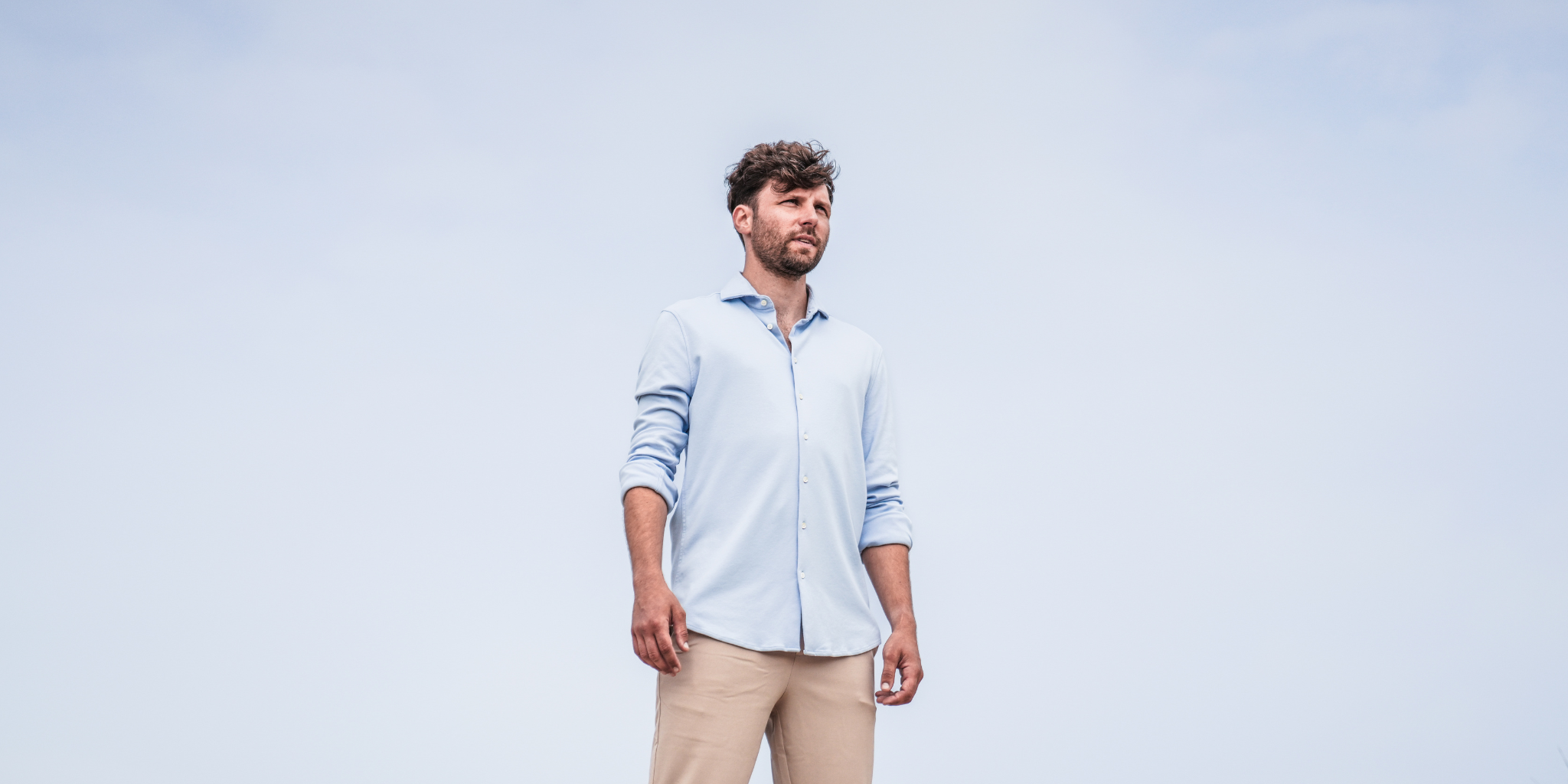 Lichtblauw strijkvrij overhemd kopen - Journey Shirt