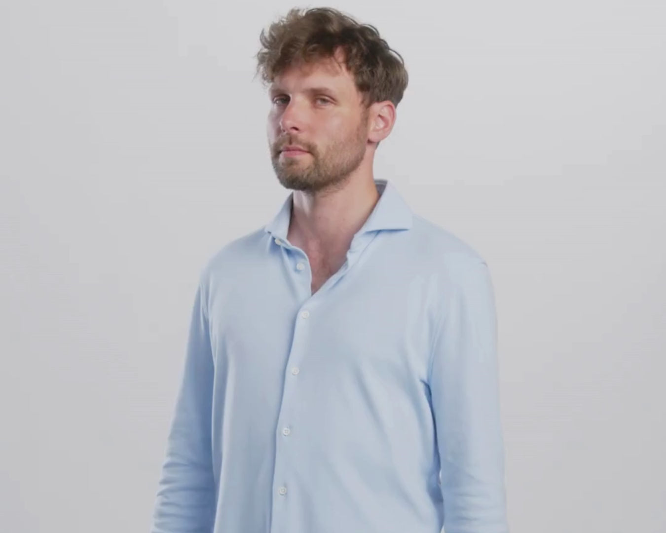Lichtblauw strijkvrij overhemd kopen - Journey Shirt